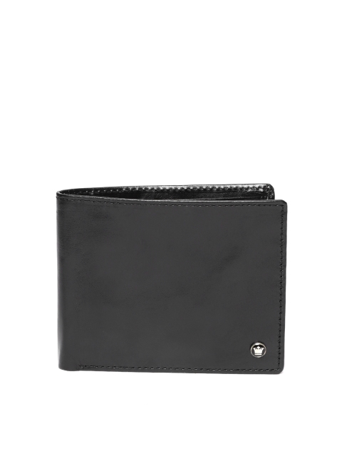 

Louis Philippe Men Black Leather Solid Two Fold Wallet