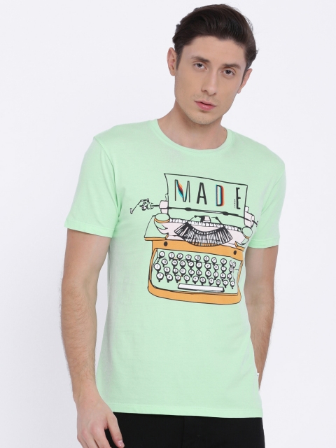 

Lee Men Green Printed Round Neck T-shirt