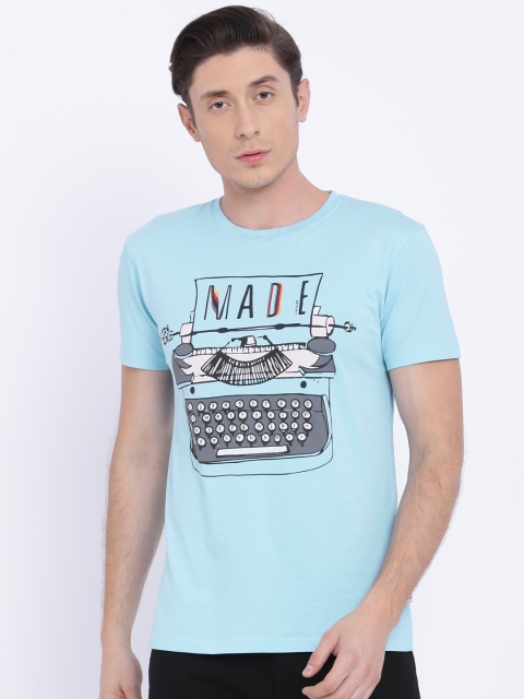 

Lee Men Blue Printed Round Neck T-shirt