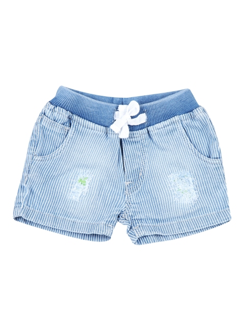 

Gini and Jony Boys Blue Striped Regular Fit Shorts