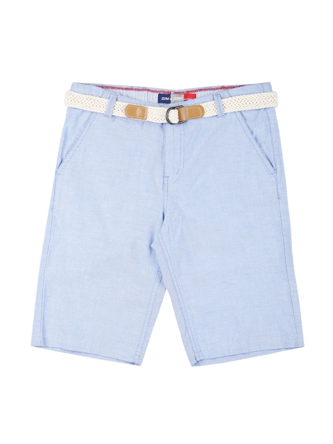 

Gini and Jony Boys Blue Solid Regular Fit Shorts