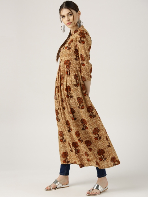 

Libas Women Brown & Beige Printed A-Line Kurta