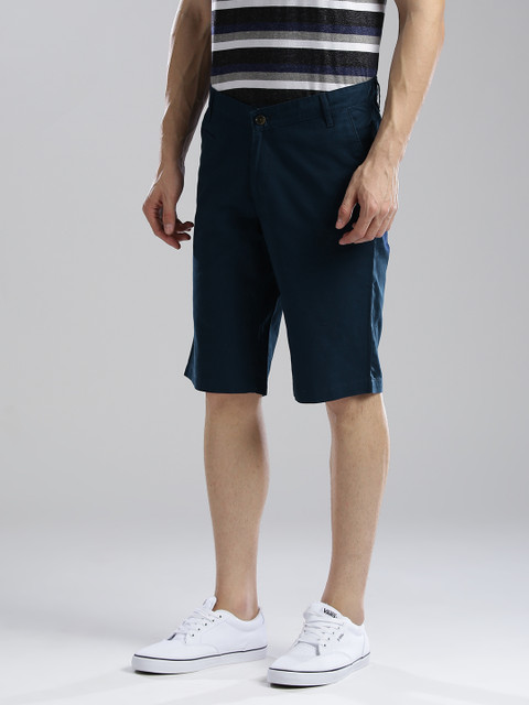 

Hubberholme Men Navy Solid Slim Fit Shorts, Navy blue