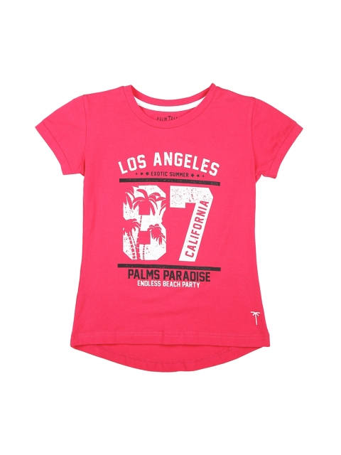 

Palm Tree Girls Pink Printed Top