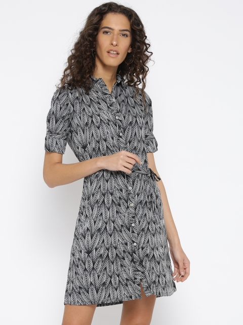 

Style Quotient Women Black & White Printed Shirt Dress