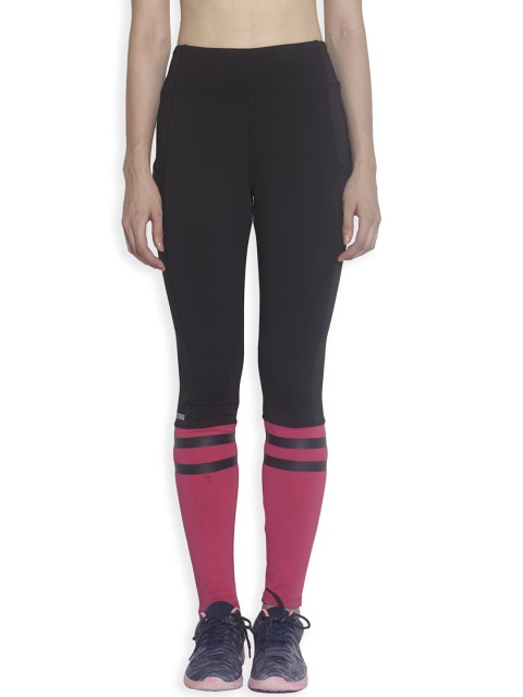 

Sweet Dreams Black & Pink Panelled Workout Tights