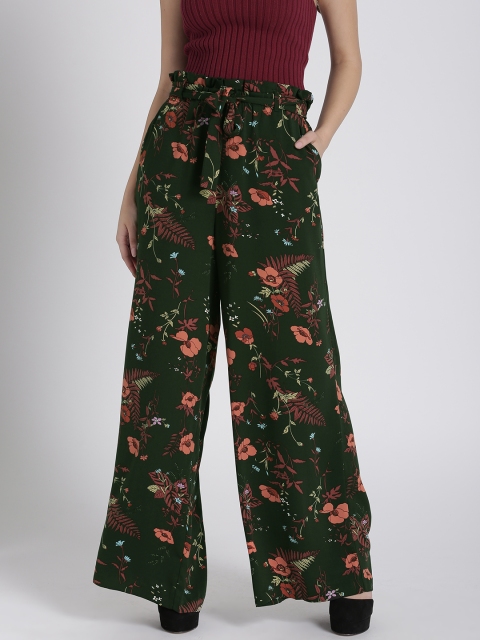 

Splash Women Green Regular Fit Printed Regular Trousers