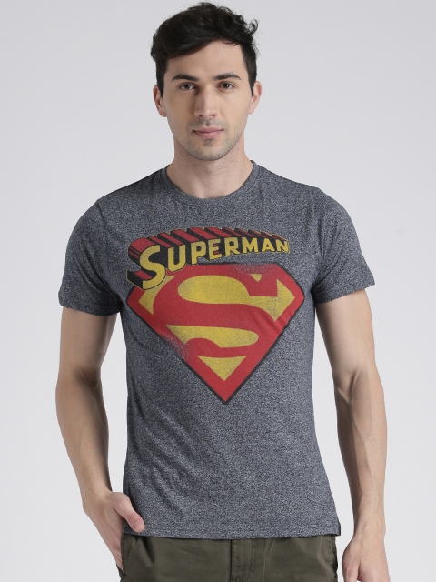 

Splash Men Navy Blue Printed Round Neck T-shirt