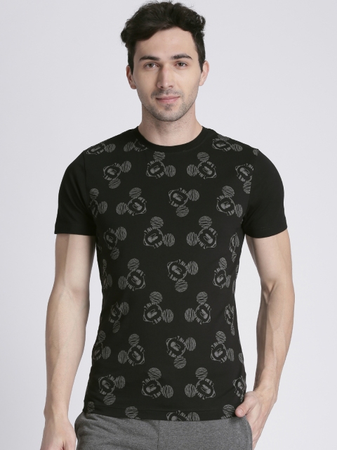 

Splash Men Black Printed Round Neck T-shirt