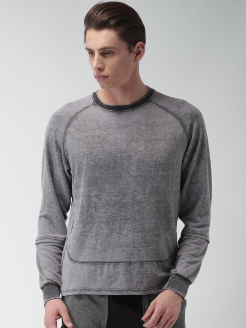 

Blue Saint Men Grey Solid Sweatshirt