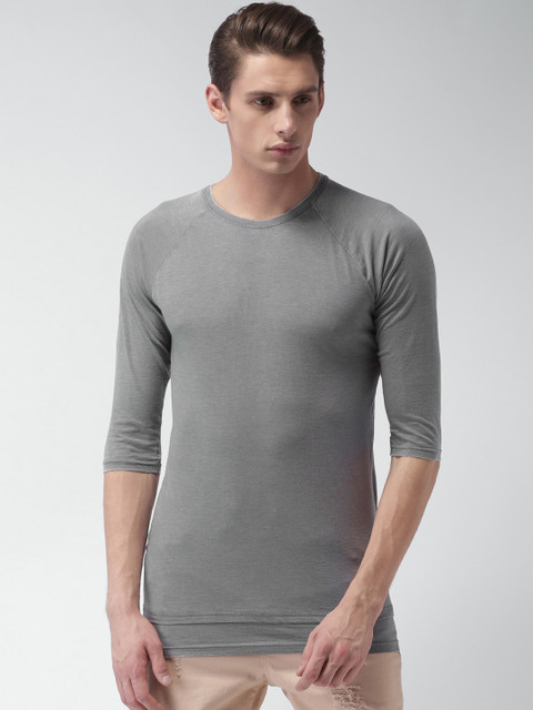 

Blue Saint Men Grey Printed Round Neck T-shirt