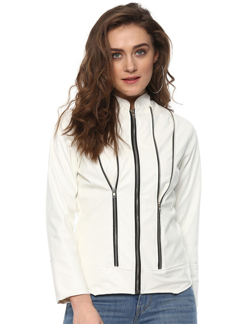 

MIWAY Women White Solid Tailored Jacket