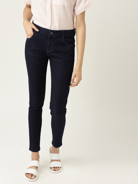 

United Colors of Benetton Women Navy Skinny Fit Mid-Rise Clean Look Stretchable Jeans, Navy blue