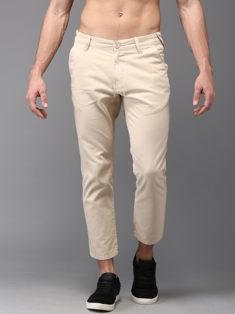 

Moda Rapido Men Beige Slim Fit Solid Cropped Chinos