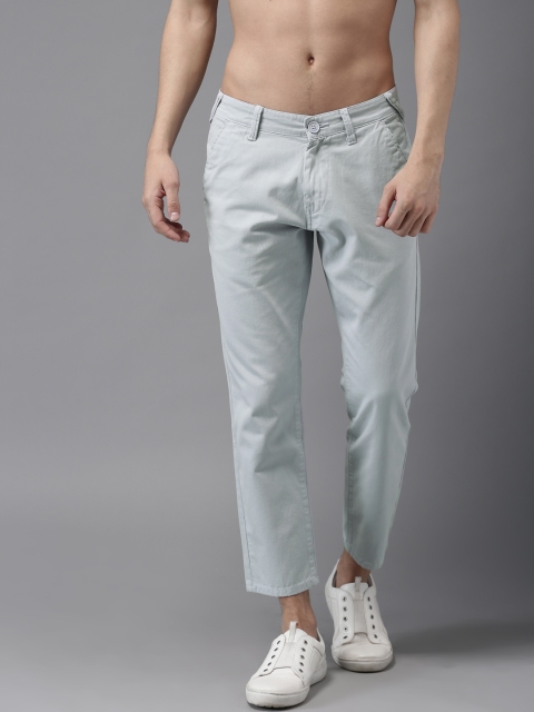 

Moda Rapido Men Grey Slim Fit Solid Cropped Chinos