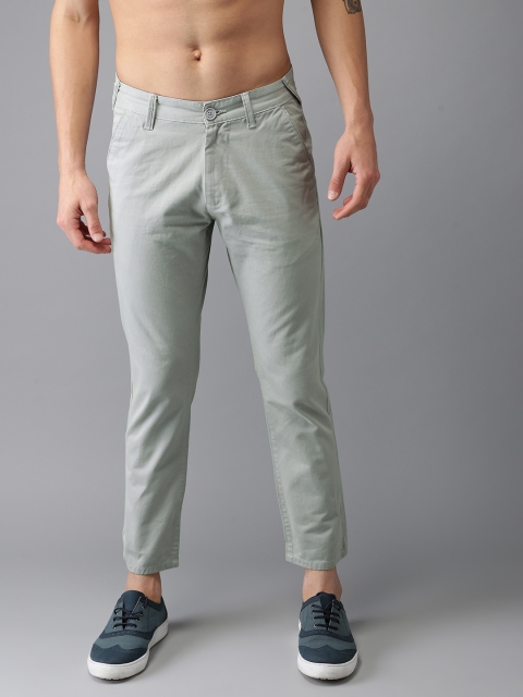 

Moda Rapido Men Grey Straight Fit Solid Cropped Chinos