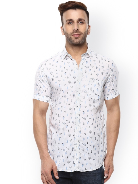 

Mufti Men White Slim Fit Printed Casual Shirt