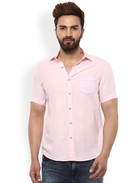 

Mufti Men Pink Slim Fit Solid Casual Shirt