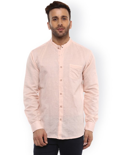 

Mufti Men Pink Slim Fit Self-Design Casual Shirt