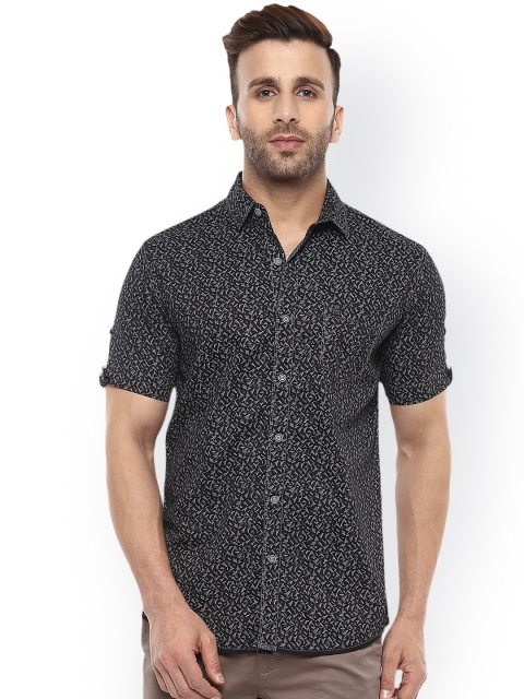 

Mufti Men Black & Grey Slim Fit Printed Casual Shirt