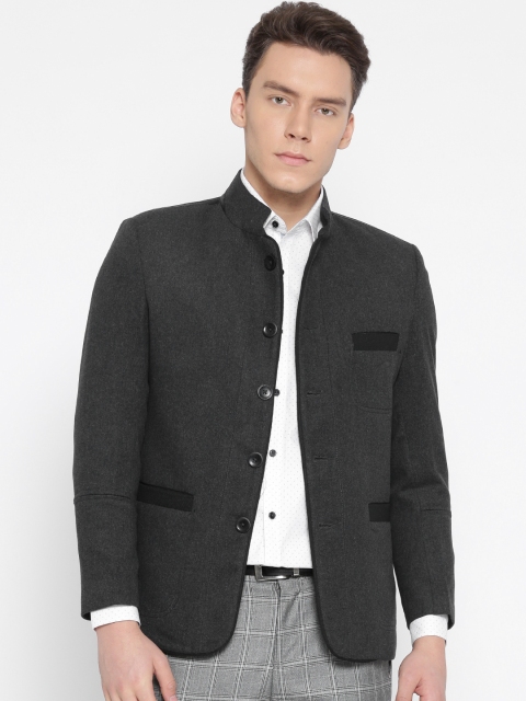 

Fort Collins Men Charcoal Grey Slim Fit Ethnic Bandhgala Blazer