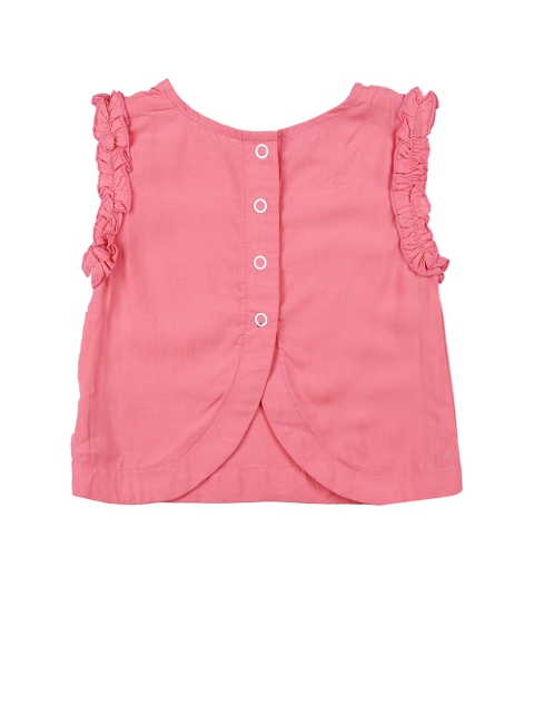 

Gini and Jony Girls Pink Solid Top with Frill Detail