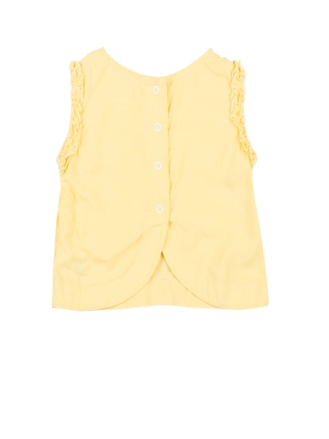 

Gini and Jony Girls Yellow Solid Top with Frill Detail