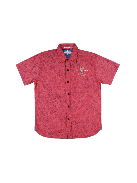 

Palm Tree Boys Red Regular Fit Printed Casual Shirt