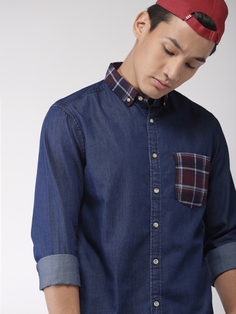

Harvard Men Navy Blue Regular Fit Solid Casual Shirt