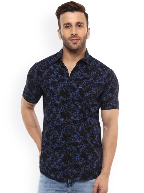 

Mufti Men Blue & Black Slim Fit Printed Casual Shirt