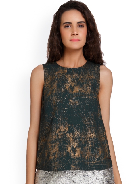 

Vero Moda Women Teal Green Printed Top