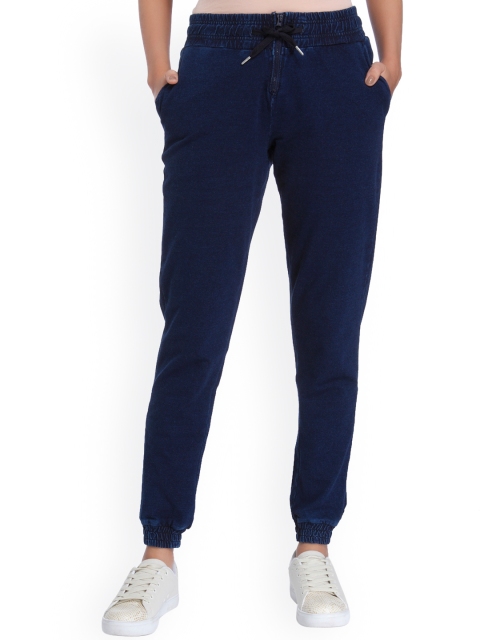 

Vero Moda Women Navy Blue Carrot Tapered Fit Solid Joggers