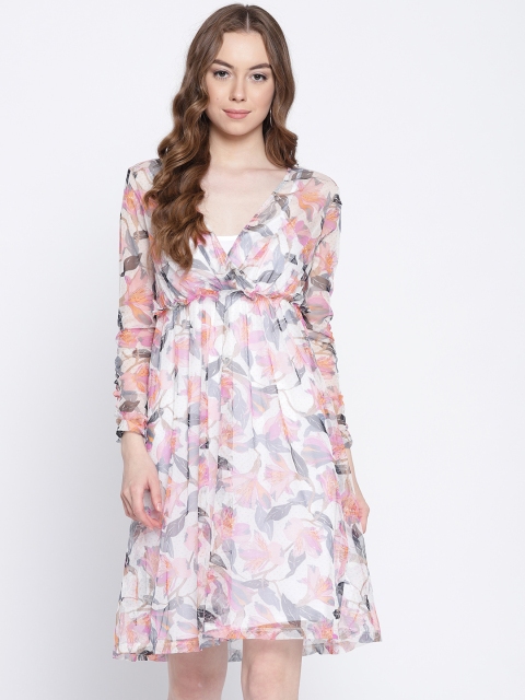 

Vero Moda Women White Printed A-Line Dress