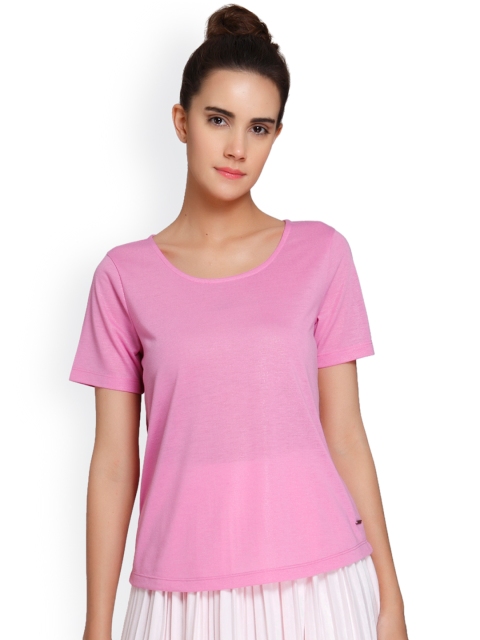 

Vero Moda Women Purple Solid Round Neck T-shirt