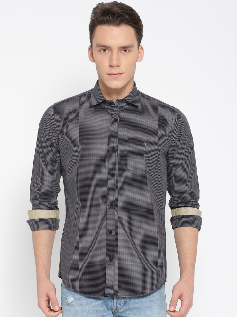 

Duke Stardust Men Navy & Beige Checked Casual Shirt, Navy blue