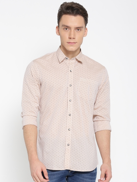 

Duke Stardust Men Beige & Black Regular Fit Dot Print Casual Shirt