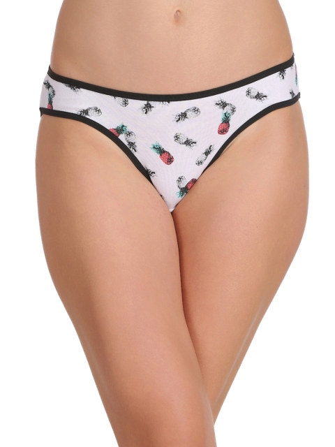 

Clovia Women White Printed Bikini Briefs PN2230P13L