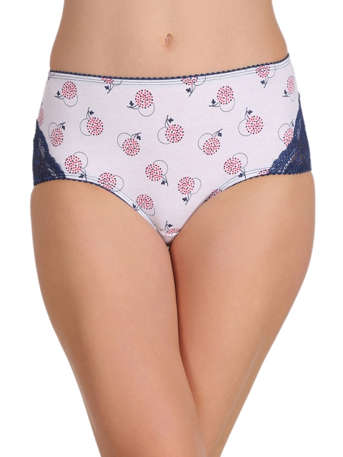 

Clovia Women White & Navy Printed Hipster Briefs PN2231P13XXL