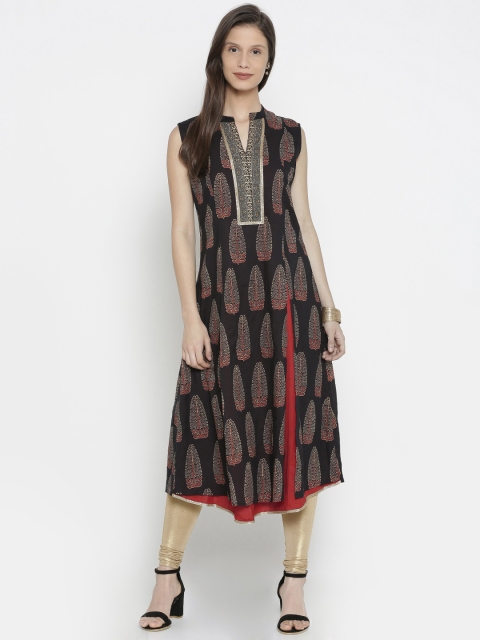 

Soch Women Brown Printed A-Line Kurta