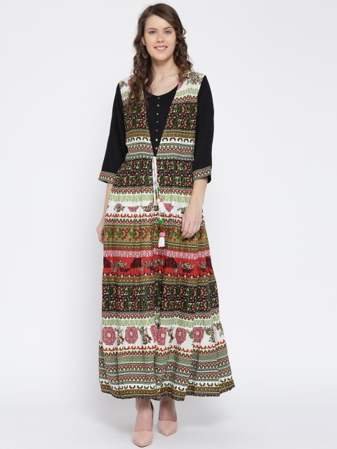 

Shree Women Multicoloured Printed Layered Maxi Dress, Multi