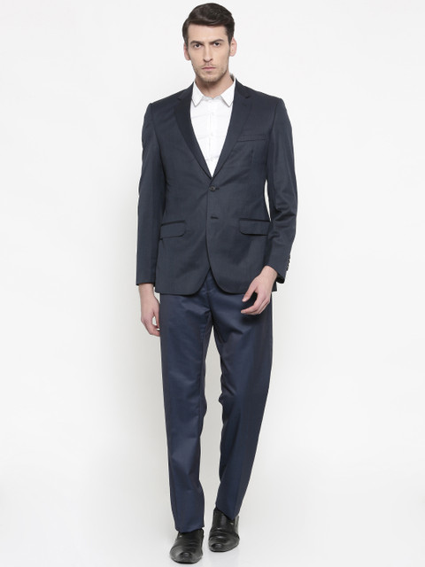 

Raymond Men Navy Regular Contemporary Fit Single-Breasted Formal Suit, Navy blue