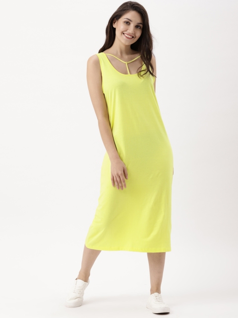 

DressBerry Women Yellow Solid A-Line Dress