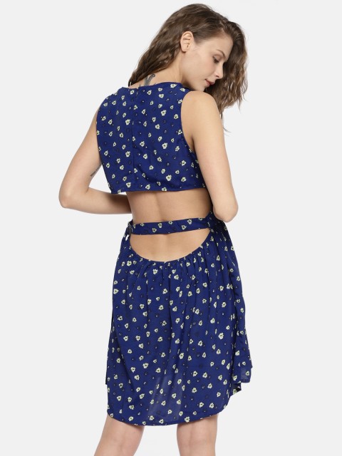 

DressBerry Women Navy Blue Printed A-Line Dress