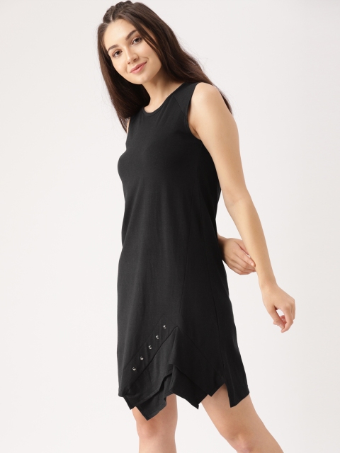 

DressBerry Women Black Solid A-Line Dress