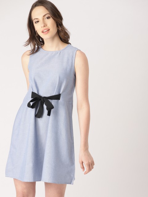 

DressBerry Women Blue Solid A-Line Dress
