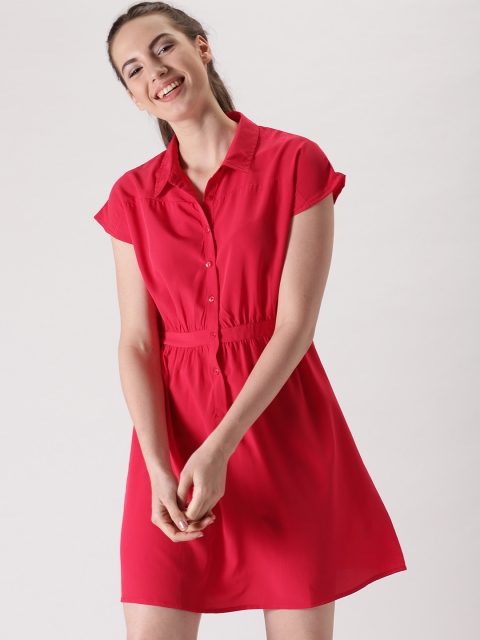 

DressBerry Women Red Solid Shirt Dress