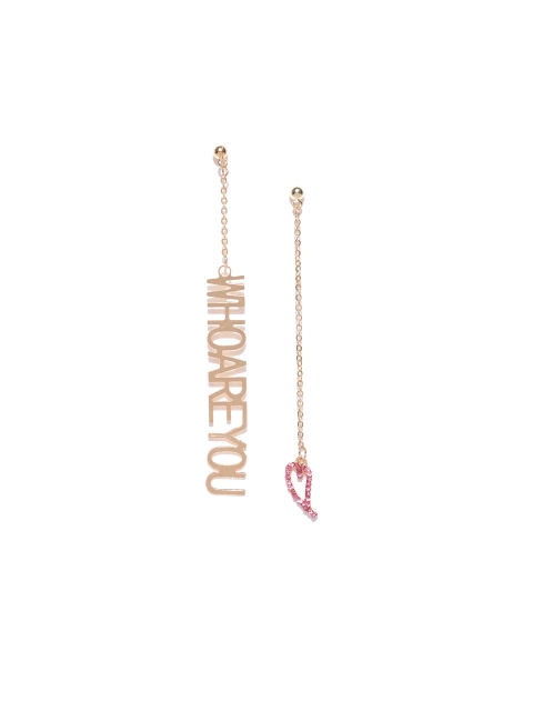 

Golden Peacock Pink Gold-Plated Quirky Drop Earrings