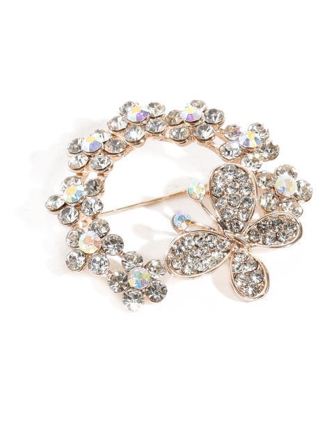 

Golden Peacock Women Gold-Toned Stone-Studded Brooch