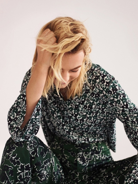 

MANGO Women Green & White Floral Print Casual Shirt