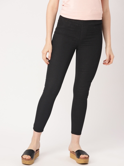 

DressBerry Women Black Solid Treggings
